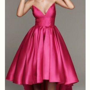 Anthropologie Hugh Sabrina Strapless V-Neck High Low Gown